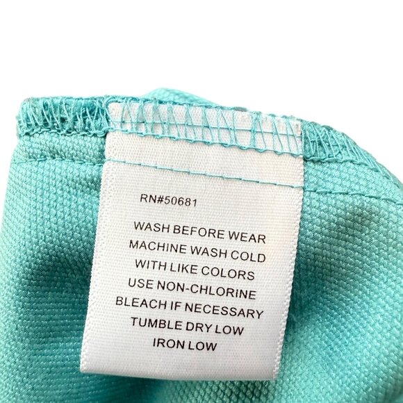 Barco One Wellness Womens Scrub Top Medium Aqua Blue Crossover V-Neck Short Slee - Picture 7 of 8